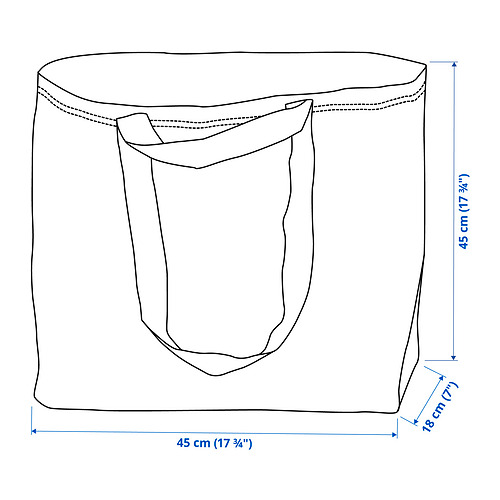 Illustration with measurements for the product: FRAKTA.