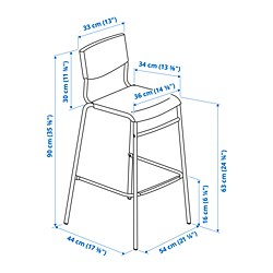 Measurement Illustration - STIG bar stool with backrest