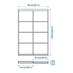 Measurement Illustration - SKYTTA/MEHAMN sliding door combination