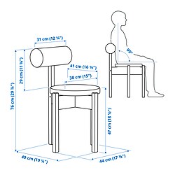 Ilustración de medidas - IKEA PS 2026 silla
