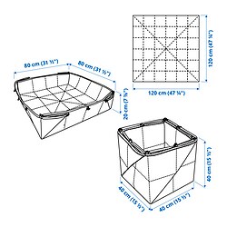 Measurement Illustration - GREJSIMOJS mat/storage box