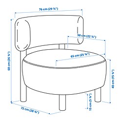 Ilustración de medidas - STOCKHOLM 2025 sillón