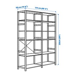 Measurement Illustration - IVAR shelving unit