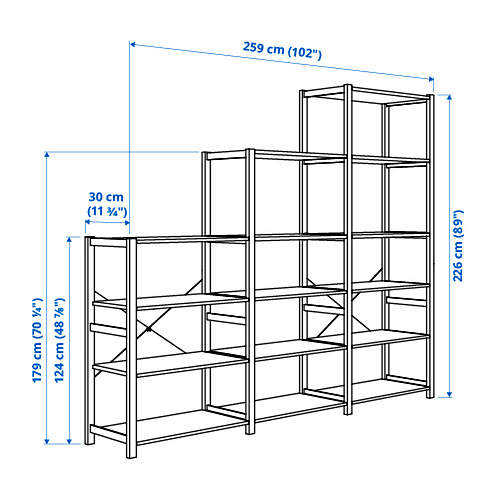 Measurement Illustration - IVAR shelving unit
