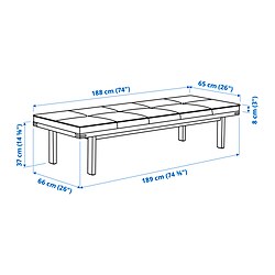 Measurement Illustration - STOCKHOLM 2025 bench with pad
