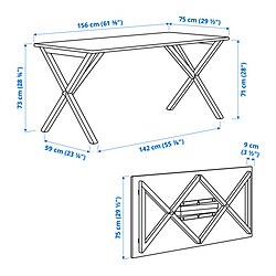 Ilustración de medidas - IKEA PS 2026 mesa