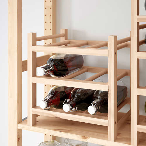 Botellero de madera con capacidad para seis botellas, parte de la serie ampliable HUTTEN.