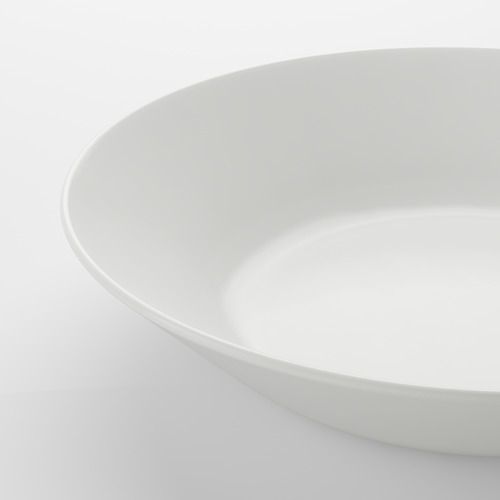 Tazón blanco moderno y limpio, vidrio liso y duradero.
