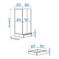 Ilustración de medidas - SMÅSTAD/UPPFÖRA closet