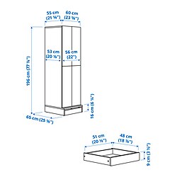 Ilustración de medidas - SMÅSTAD/UPPFÖRA closet