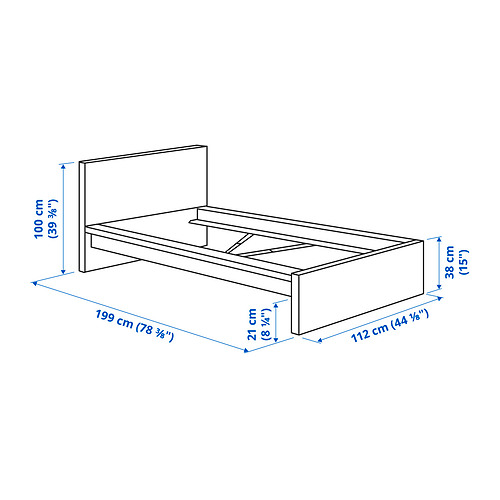 MALM, base de cama con colchón. 12 de 12 abrir diálogo