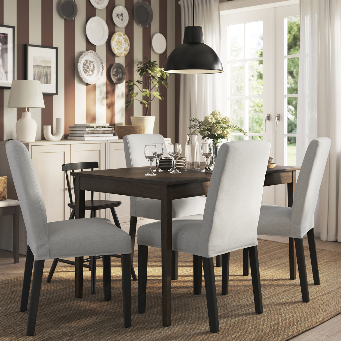NÄSINGE / BERGMUND, dining table and 4 chairs. 3 of 7 open dialog