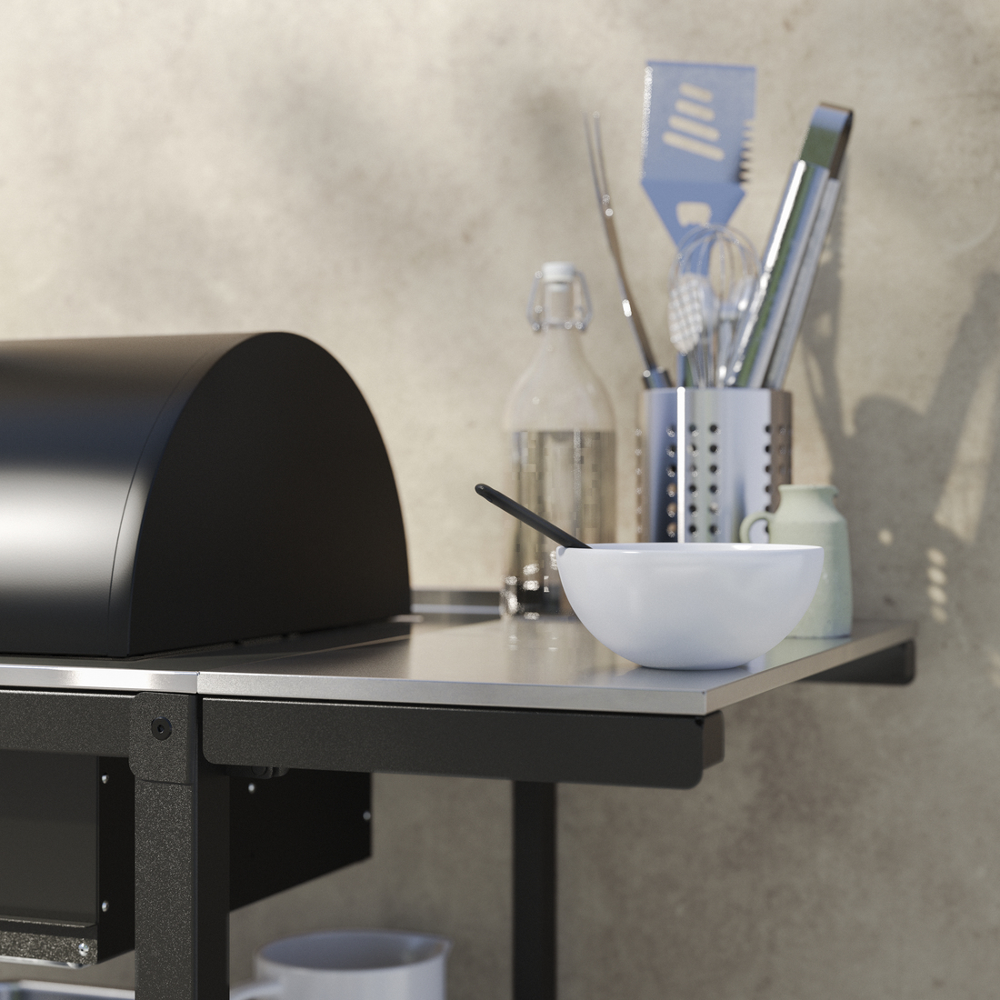 GRILLSKÄR, charcoal grill with 2 side tables. 3 of 4 open dialog