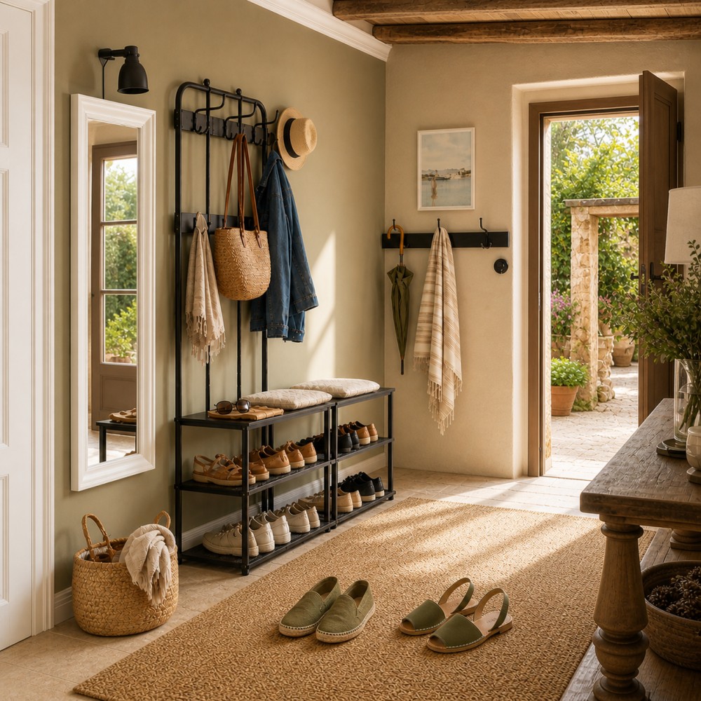 NIPÅSEN, coat rack and bench w shoe storage. 3 of 5 open dialog