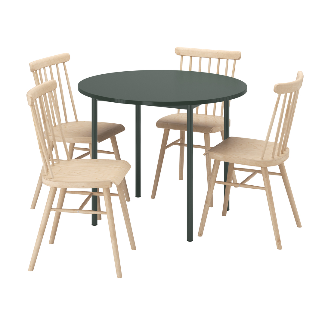 Ilustración de medidas - IKEA PS 2026/HÖGVED mesa con 4 sillas