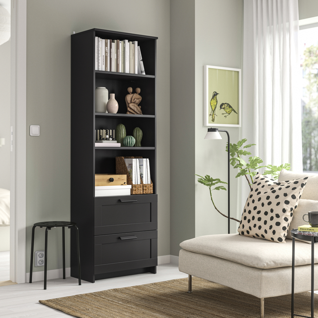 BRIMNES, bookcase. 2 of 4 open dialog