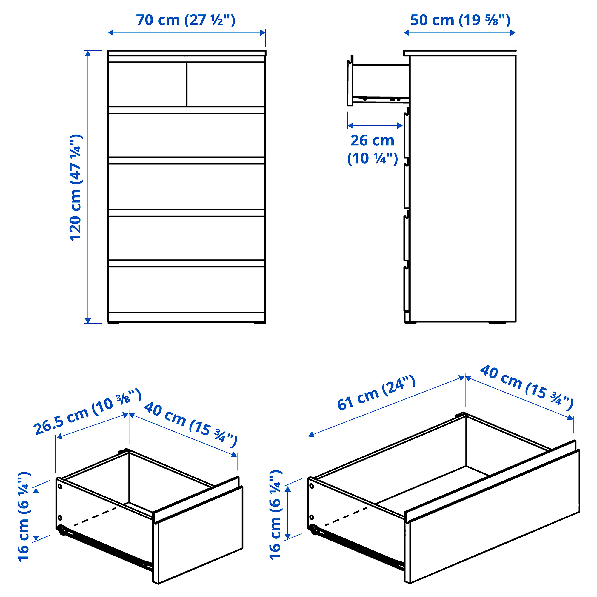 STORKLINTA, 6-drawer dresser. 8 of 8 open dialog