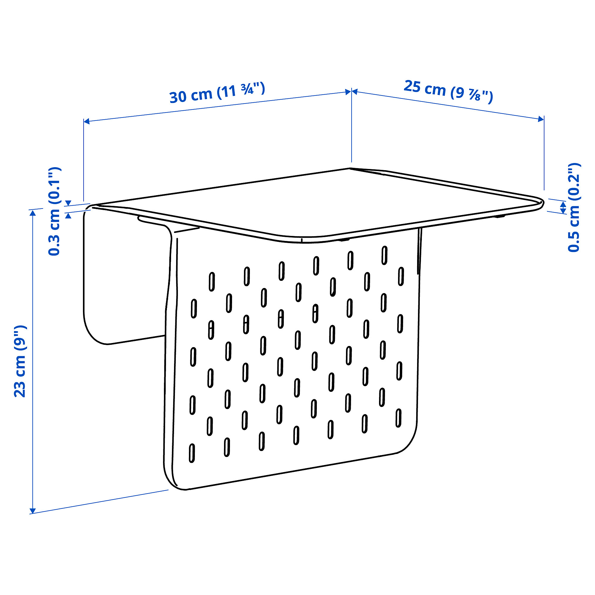 Measurement Illustration - KRAMPHULT armrest tray