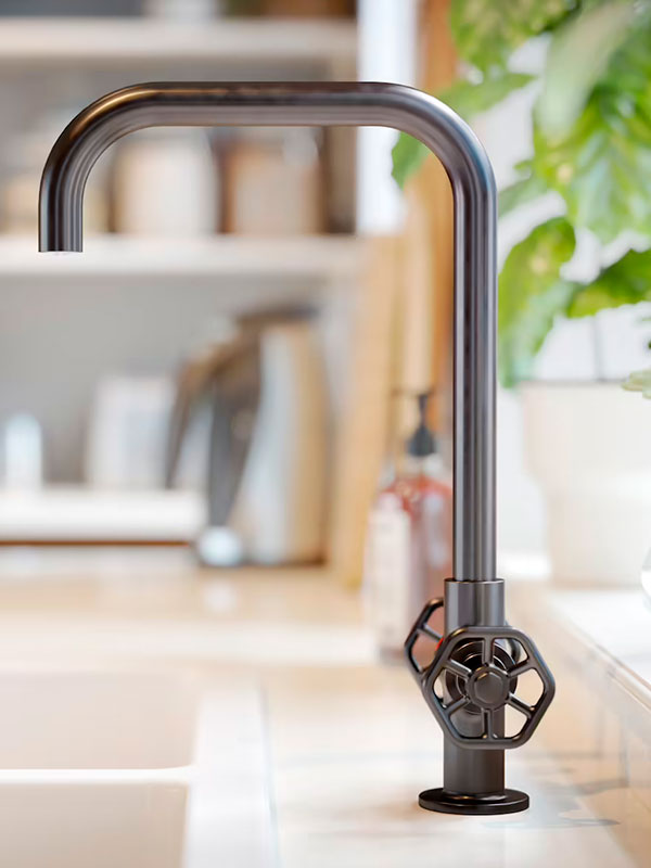A GAMLESJÖN dual-control kitchen faucet.