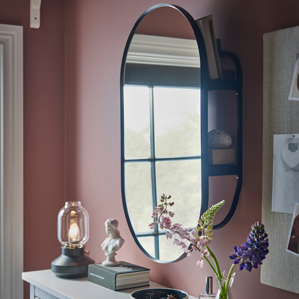 A mirror for checking yourself before you head out is always helpful