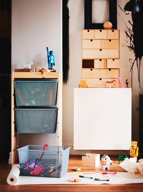 Combinación de almacenaje con cajas TROFAST