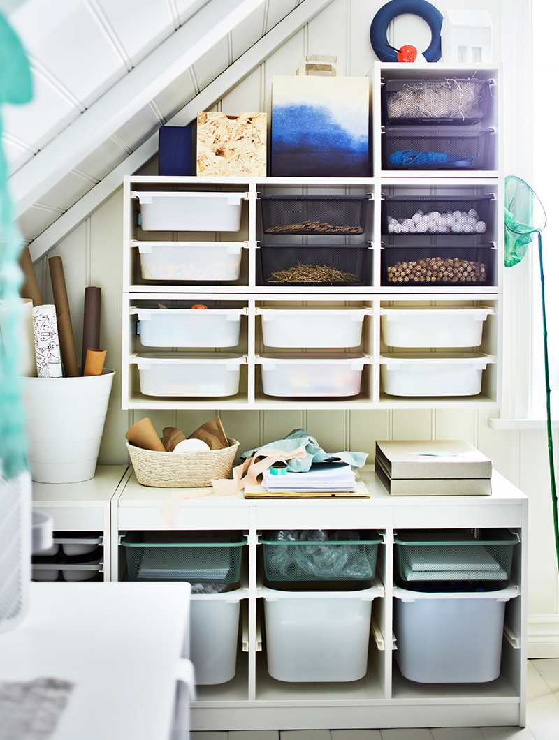 A room with a view of the TROFAST storage system and additional TROFAST storage.