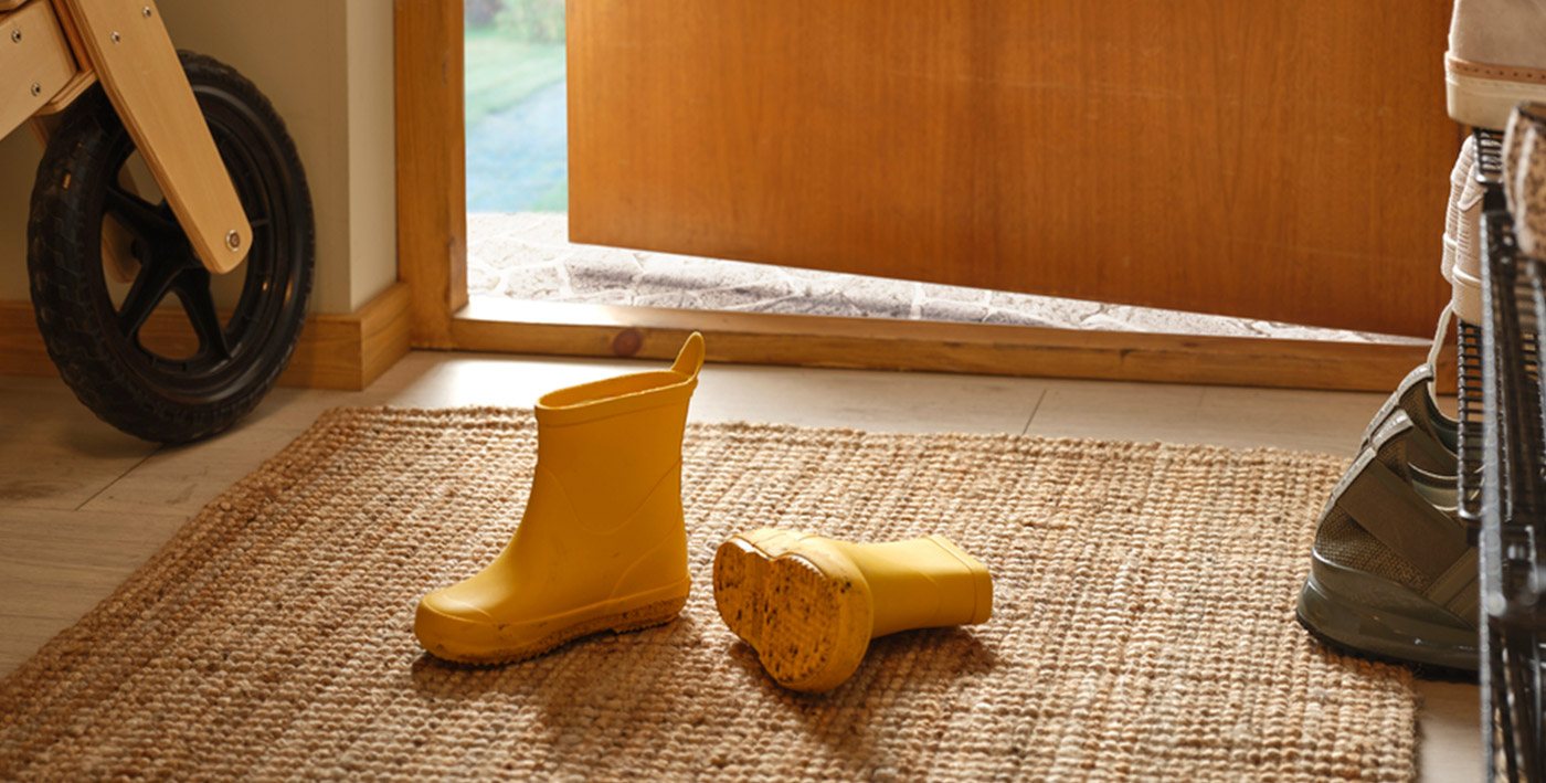 Gardening boots on Lohals brand rug