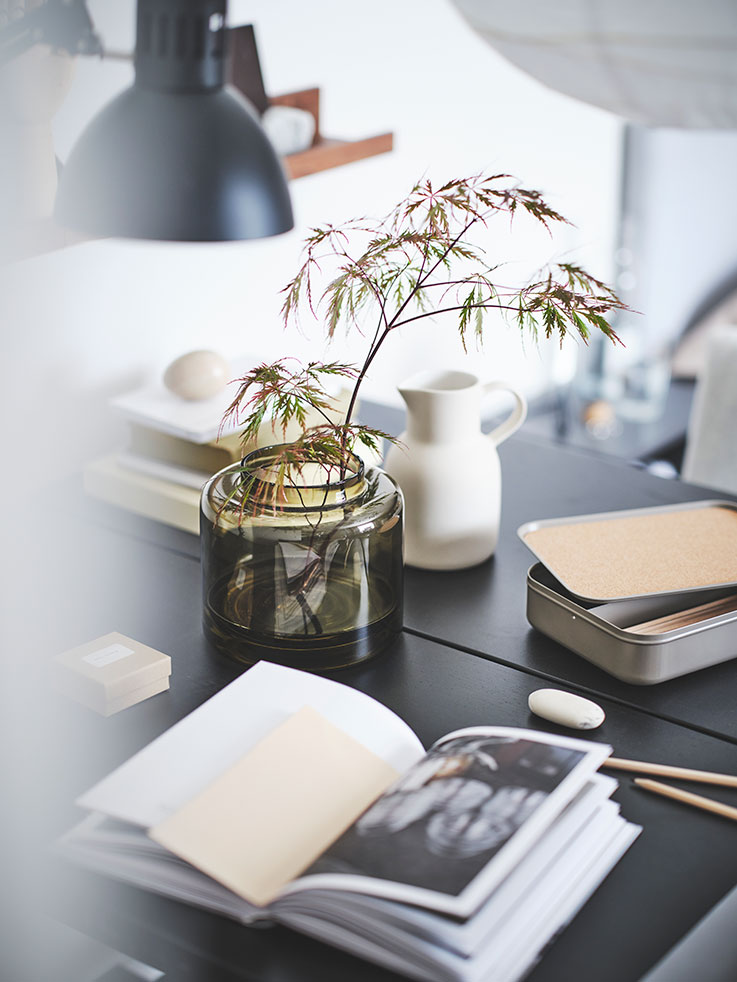 Desk and items