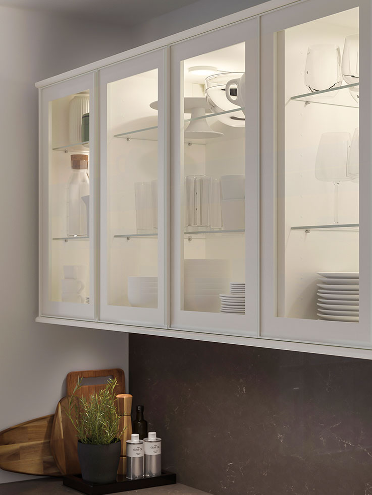 SEKTION Wall cab horiz 2 gls drs w push-op