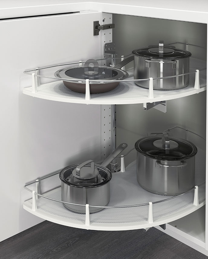 UTRUSTA Corner base cabinet carousel