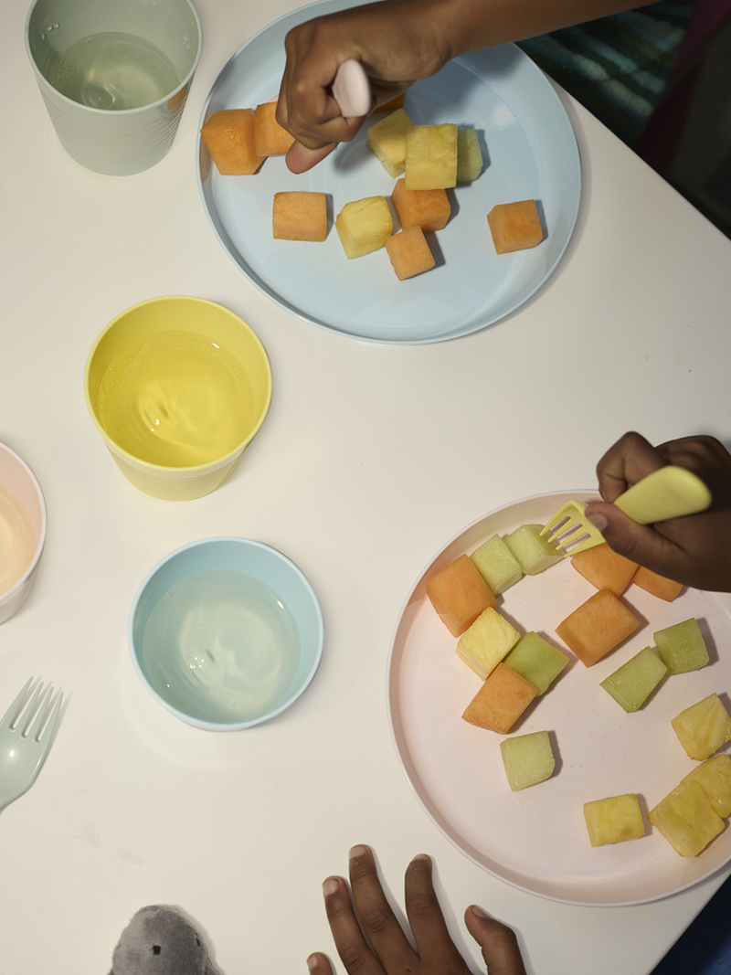 Plates and piece flatware set