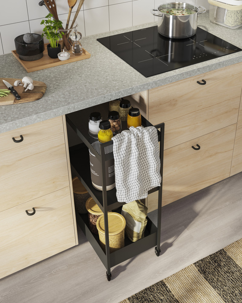 Trolley for kitchen on the storage