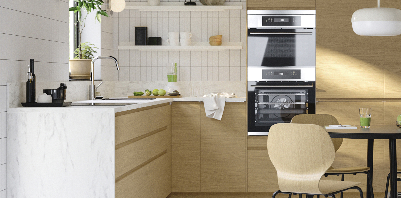 Kitchen with dining room and other accessories