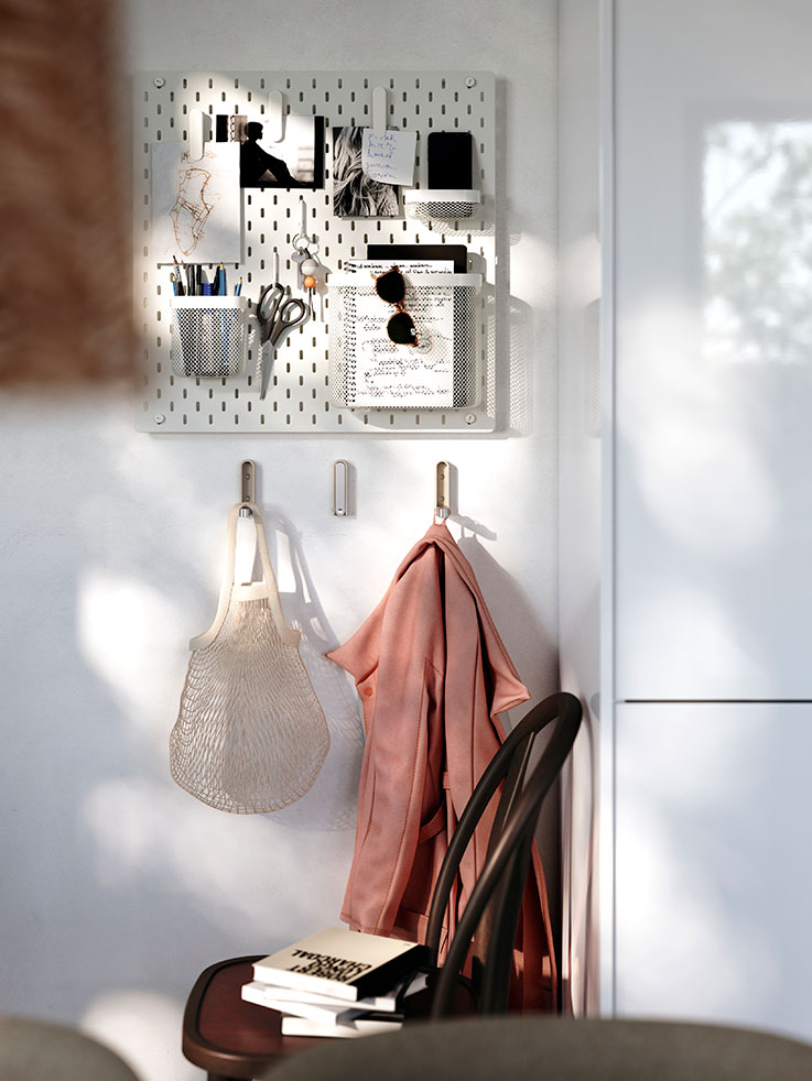  important info top of mind with a SKÅDIS pegboard