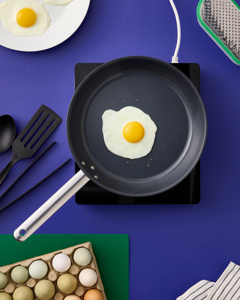 HEMKOMST  Frying pan, stainless steel/non-stick coating