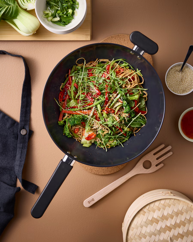 MIDDAGSMAT  Wok, non-stick coating/stainless steel