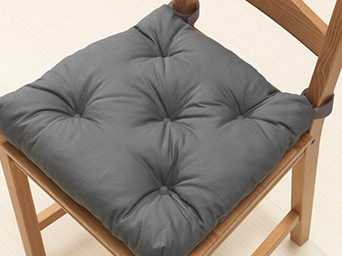 chair with a grey cushion