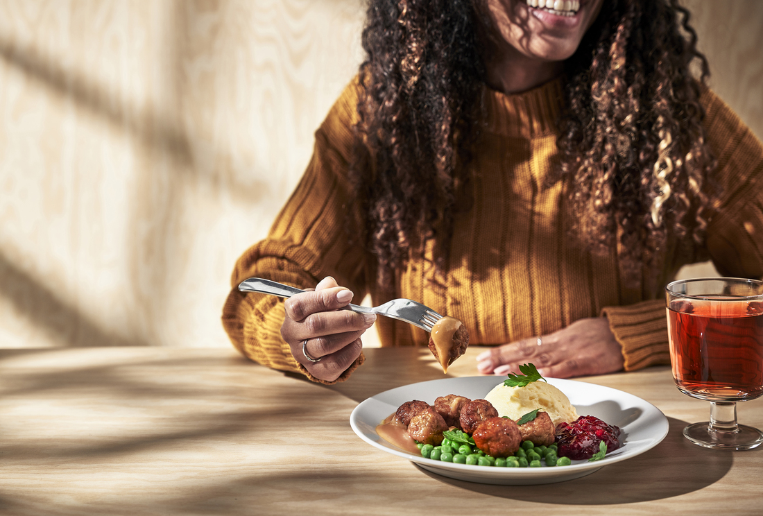 Plato de albóndigas con puré.