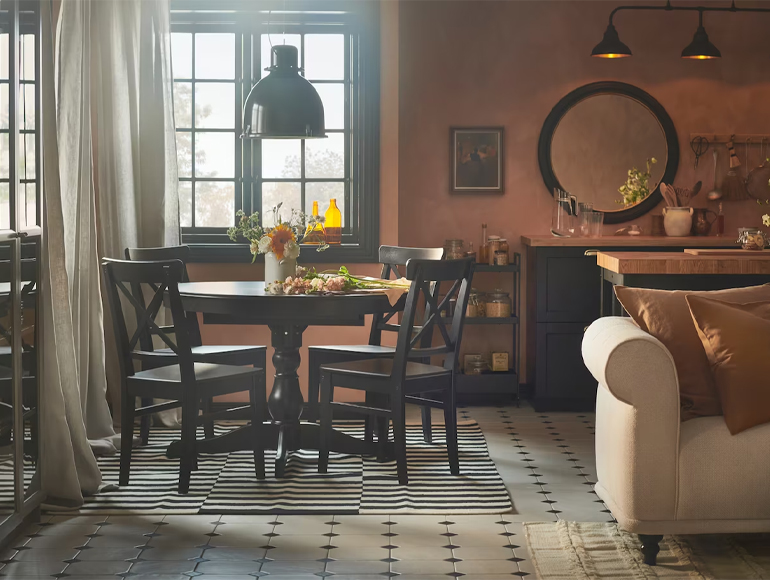 Una sala-comedor rústico con encanto 